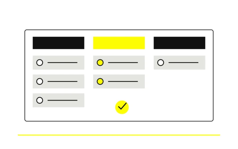 Tablero de trabajo con tareas organizadas en distintas fases.